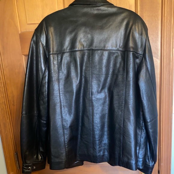 Nicole Miller New York Mens Black Leather Lined Zipper Jacket - Picture 5 of 11